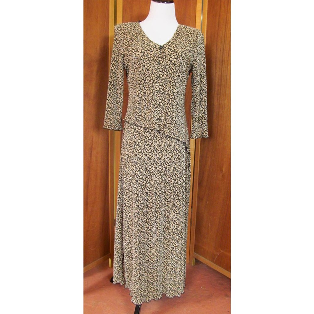 Vintage Connected Apparel Asymmetrical Crinkle Faux Wrap Office/Party/Dress N/S